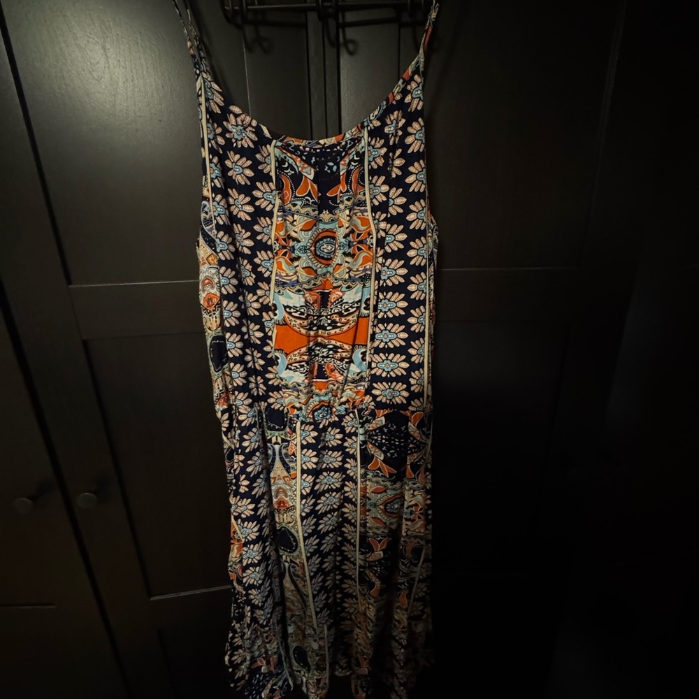 Fashion Brand multi color bohemian Spaghetti Strap Sundress